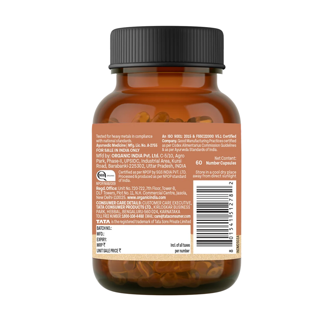 Cinnamon Capsules -Blood Sugar Management, Improve Digestion -No Artificial Additives- Organic Wellness - 60 Vegetarian Capsules