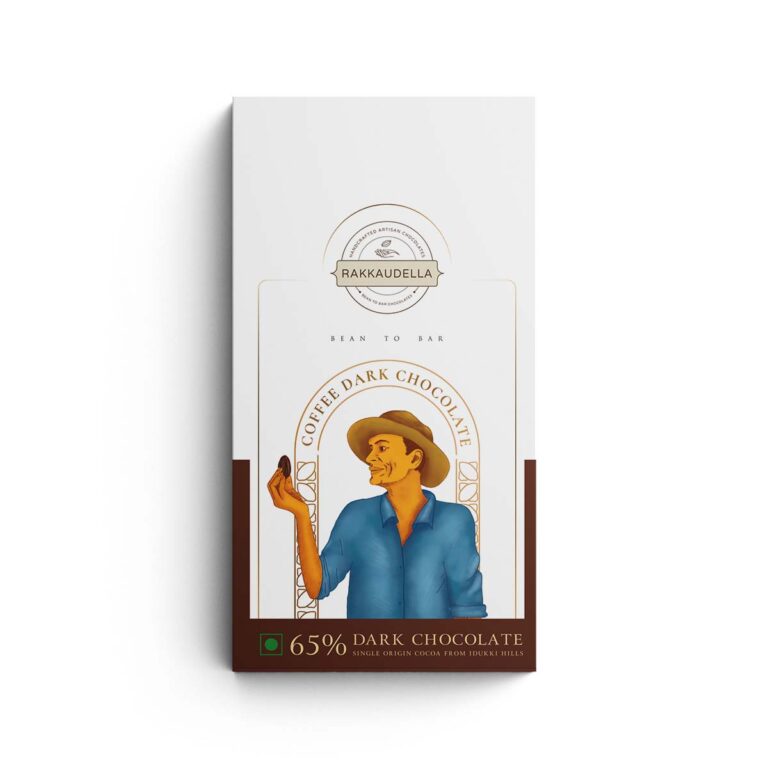Dark Chocolate| 65% Dark Coffee Chocolate - Handcrafted Artisan Chocolate - Bean To Bar - Vegan ,No Added Flavour -Rakkaudella- 65gm