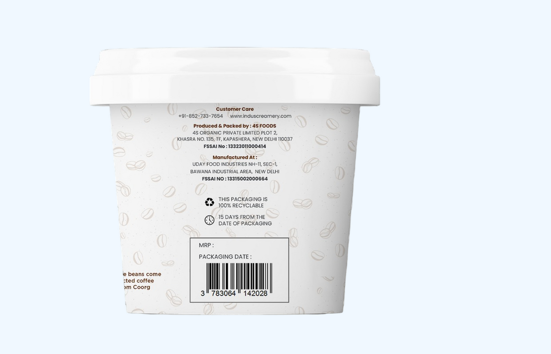 Ice Cream | Coorg Coffee Ice Cream – Hand Crafted Ice Cream – 100% Natural – No Added Preservatives, No Oil Fat & No Stabilisers – INDUS CREAMERY – 500ml