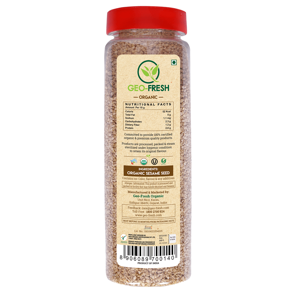 Sesame Seeds | USDA Organic - Geo-Fresh  - 500gm