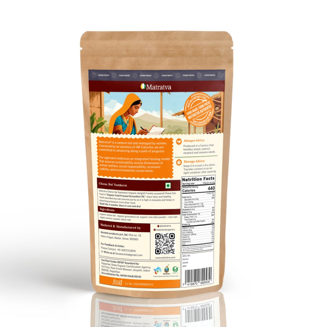 Namkeen | Chana Dal Namkeen - Organic - No Colour, No Soda & Preservatives Free – Matratva – 250gm