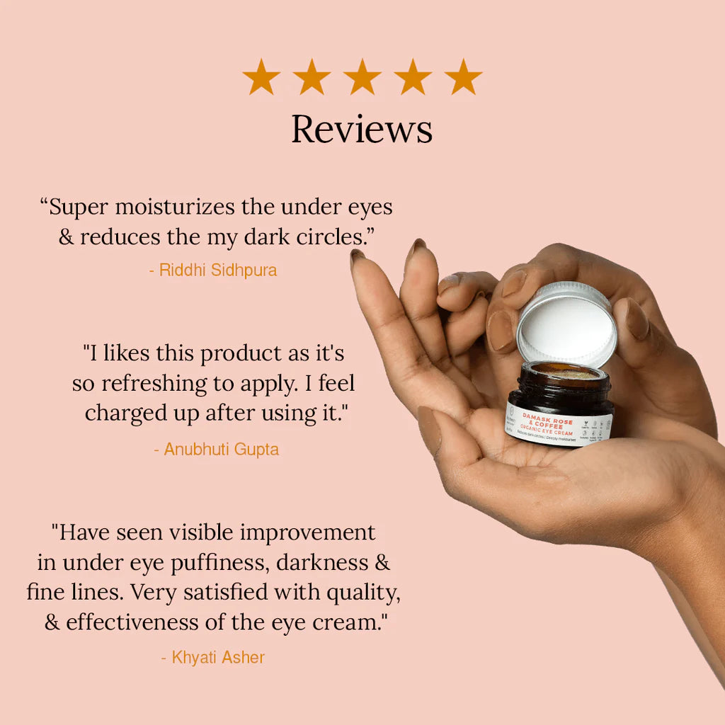 Damask Rose & Coffee Organic Eye Cream - Juicy Chemistry - 5gm