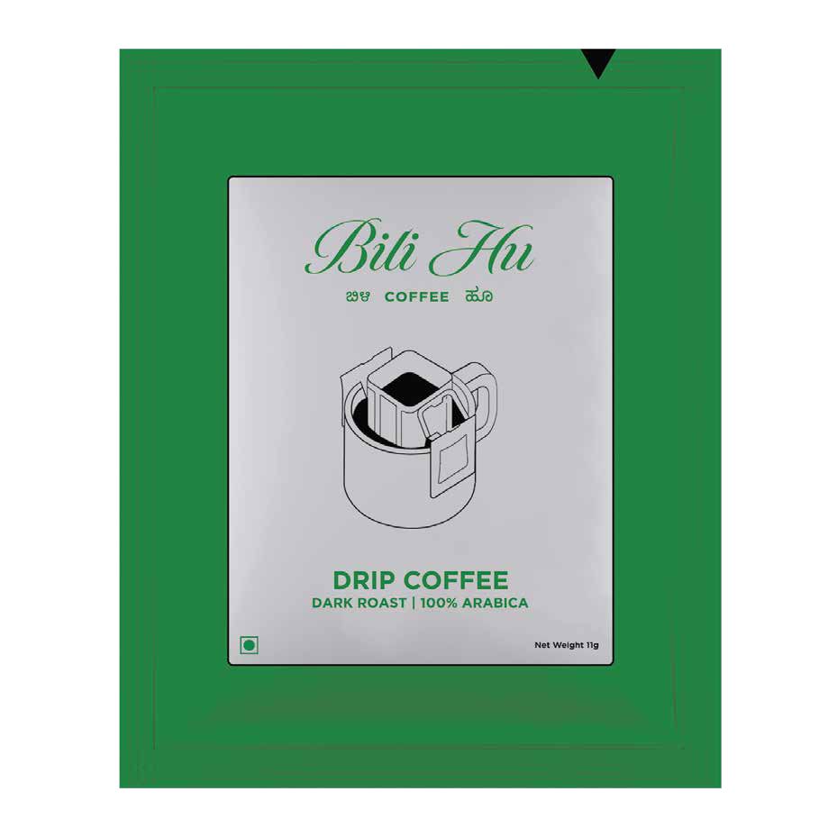 Coffee | Hot Coffee Dip Bags - 100% Arabica - Dark Roast - Bili Hu - Pack Of 5 - 55gm