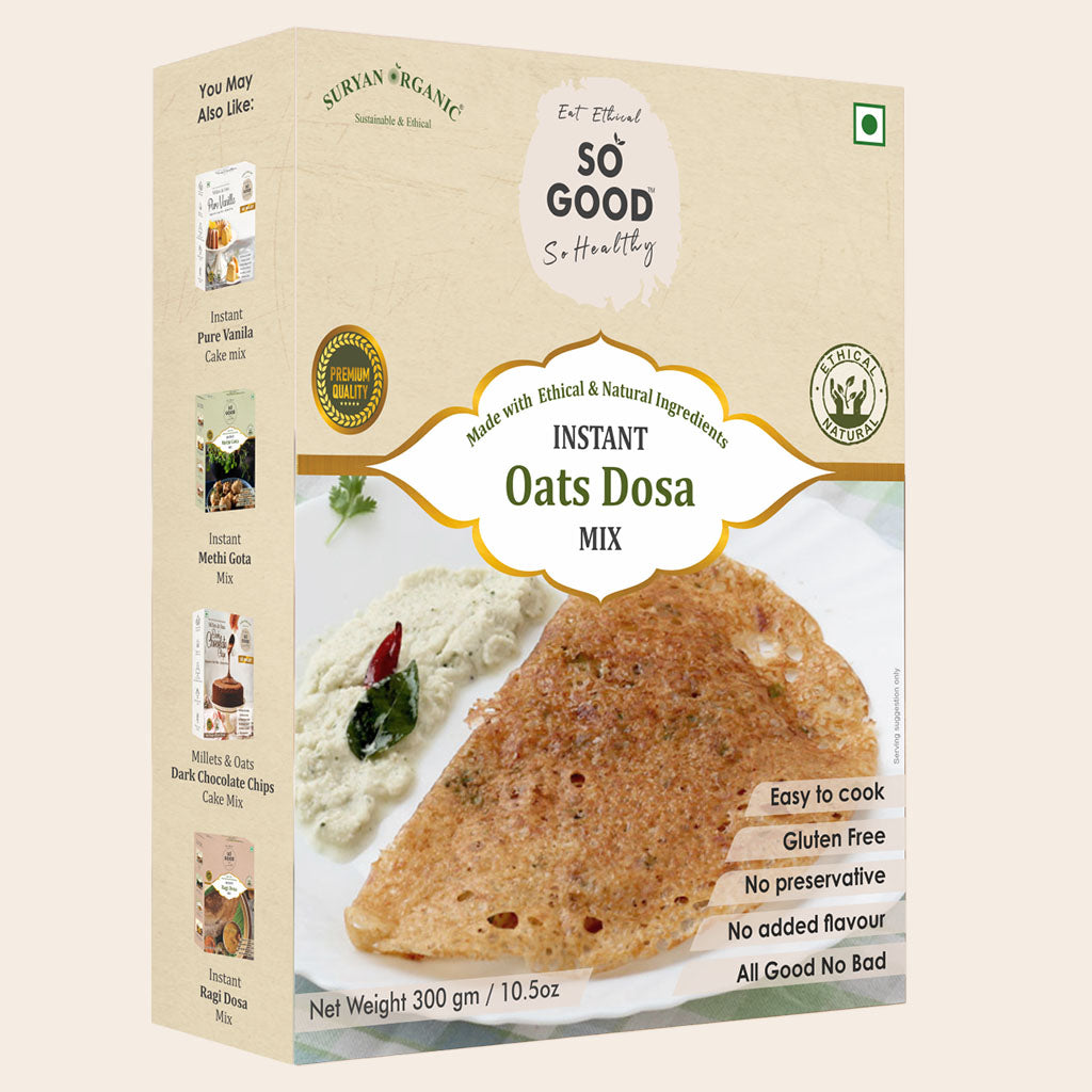 Dosa Mix | Instant Oats Dosa Mix - Made With Natural Ingredients - No Added Flavor & No Added Preservatives - SOSE - 300gm