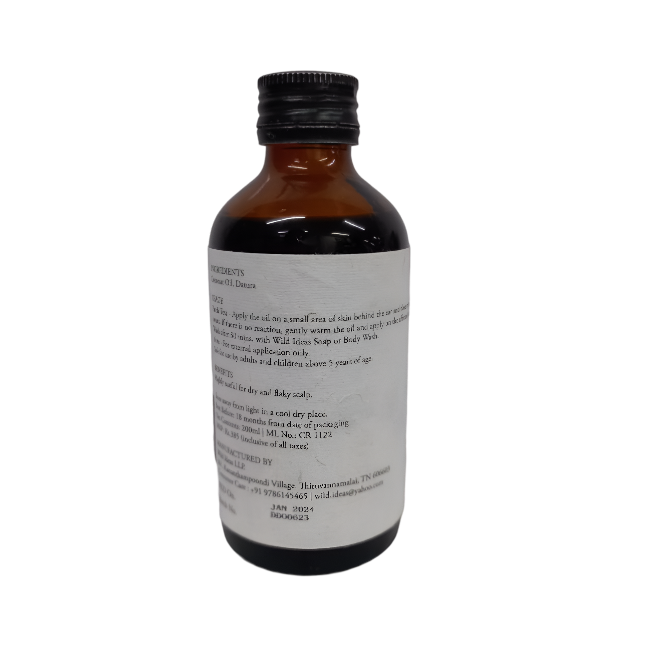 Herbal Oil | Traditional Herbal Oil Potions - For Itchy Scalp - Pure - Hand Picked Herbs From The Eastern Ghats - Wild Ideas – 100gm