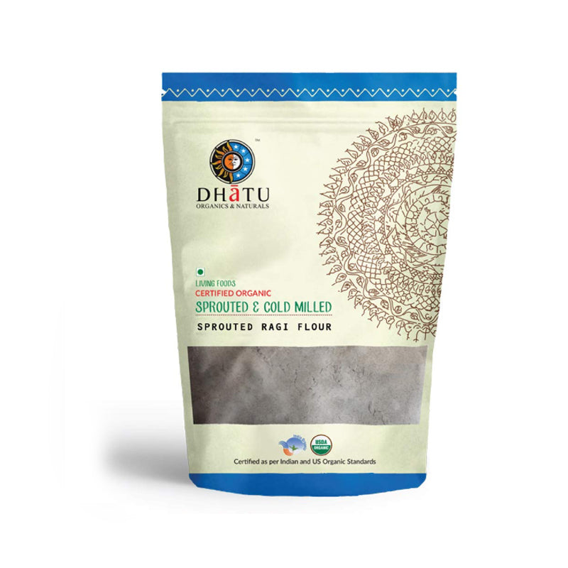 Ragi Flour | Sprouted - USDA Organic - Cold Milled - Dhatu Organic - 500gm