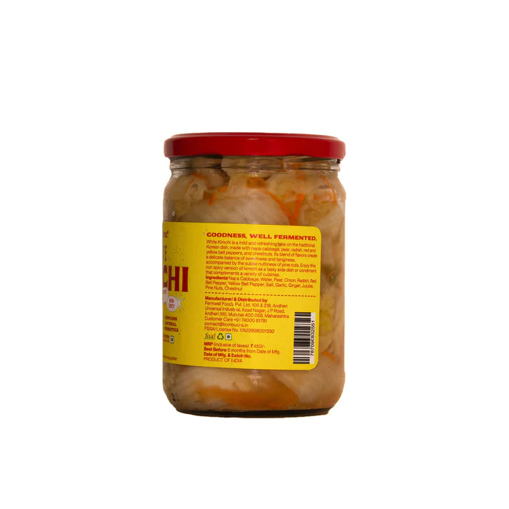 Kimchi | White – Traditional Fermented Napa Cabbage (Non Spicy) – Raw – Real – Natural – No Added Vinegar & No Preservatives – Bombucha – 150gm