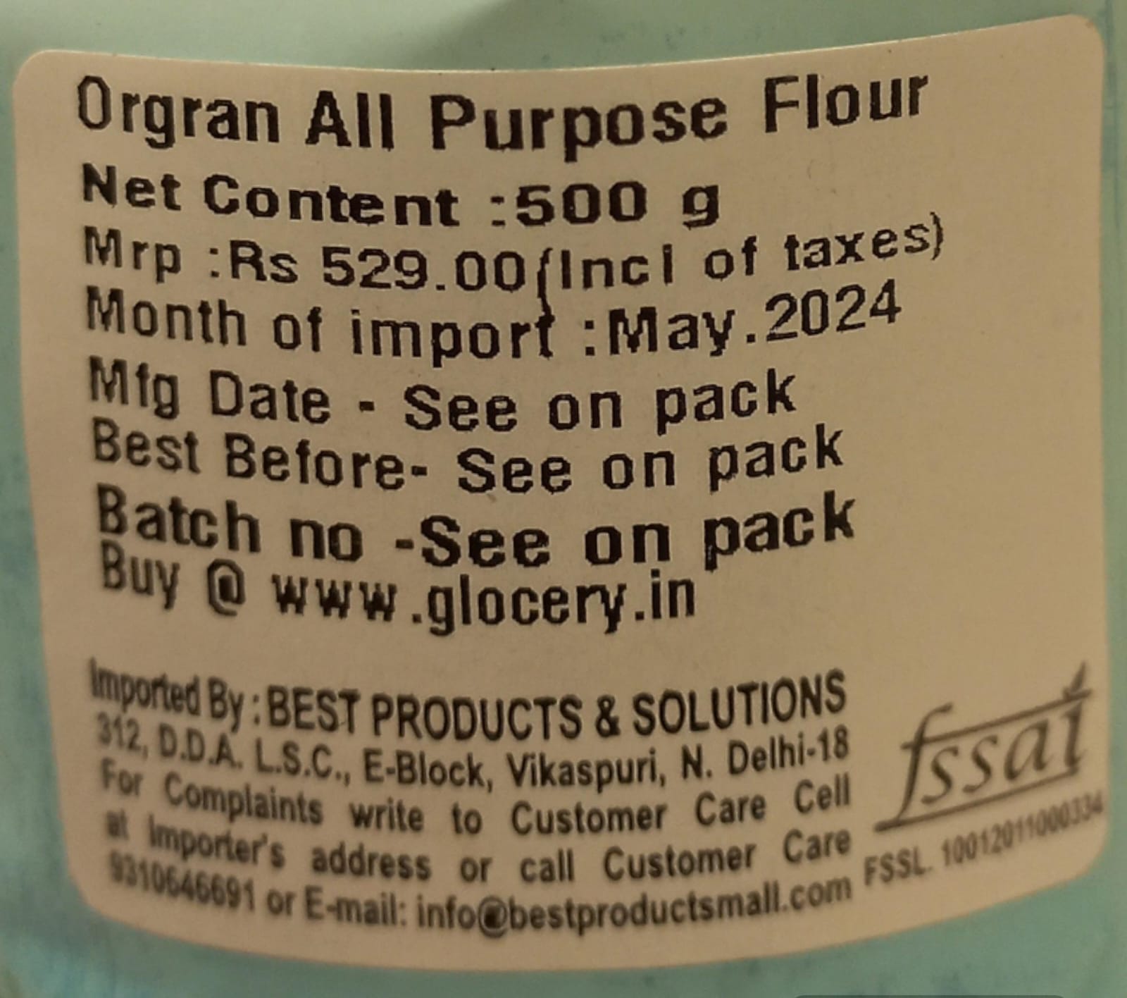 All Purpose Plain Flour – Vegan, Gluten Free, Egg Free, Nut Free, Dairy Free, No Artificial, Colours, Artificial Flavours Or Preservatives - Orgran – 500gm