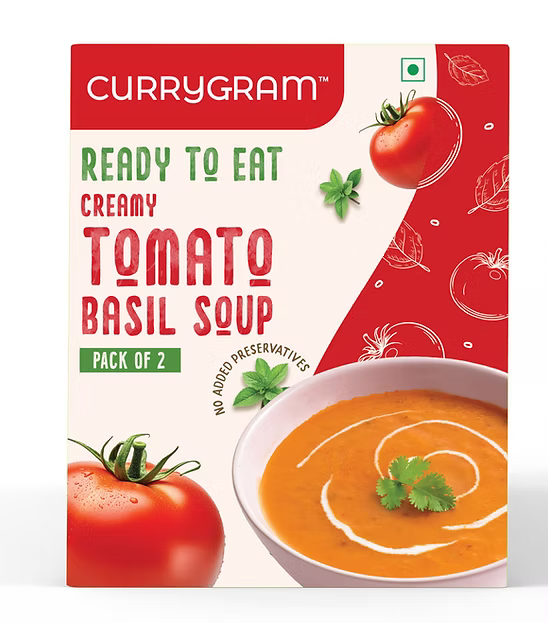 Soup | Creamy Tomato Basil Soup – No Additives & Preservatives – Currygram – 300gm