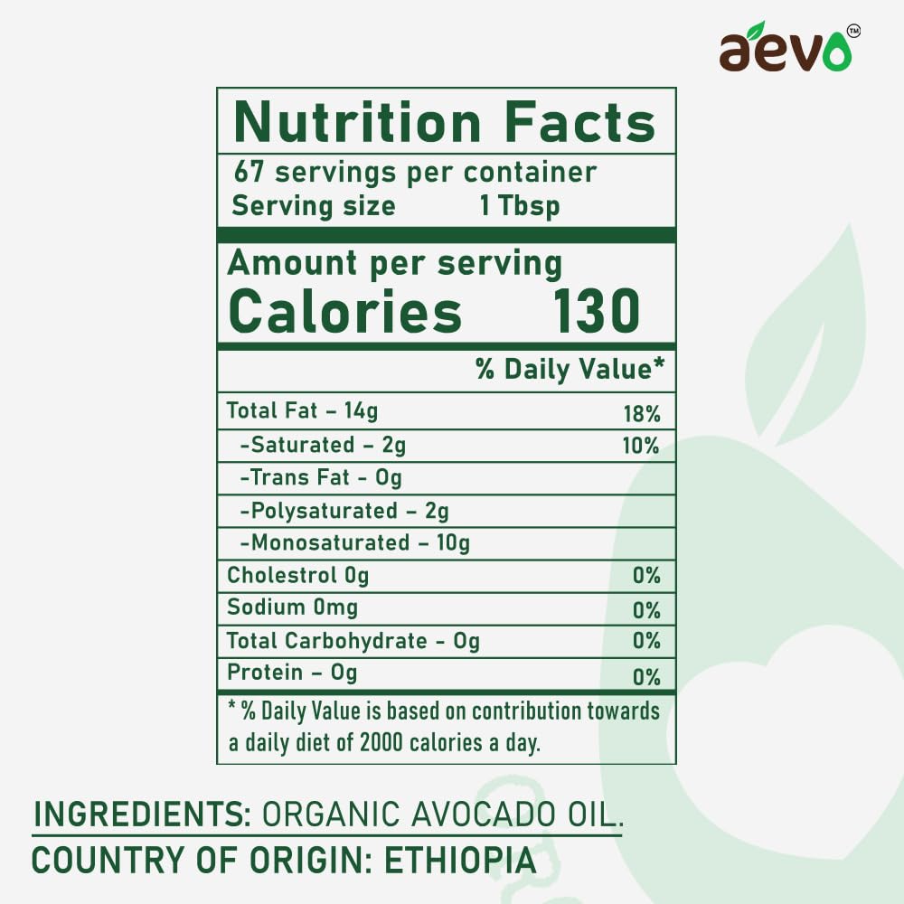 Avocado Oil | Avocado Cooking Oil (Squeezed From Organic Avocado Pulp Without Skin And Seeds) – USDA Organic – 100% Cold Pressed – Aevo – 1000ml - Pack Of 5