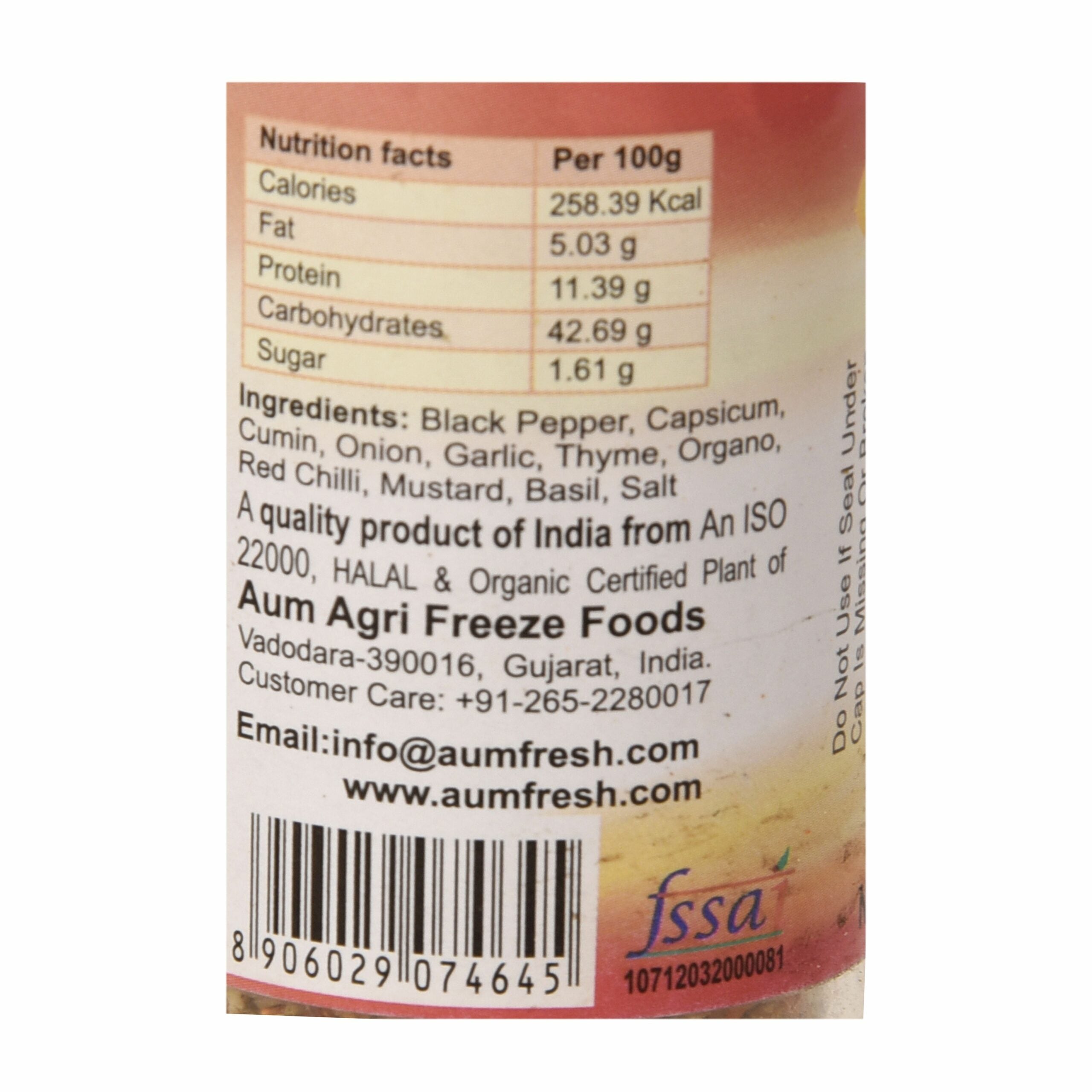 Cajun Spice Mix - Aum Fresh - 35gm