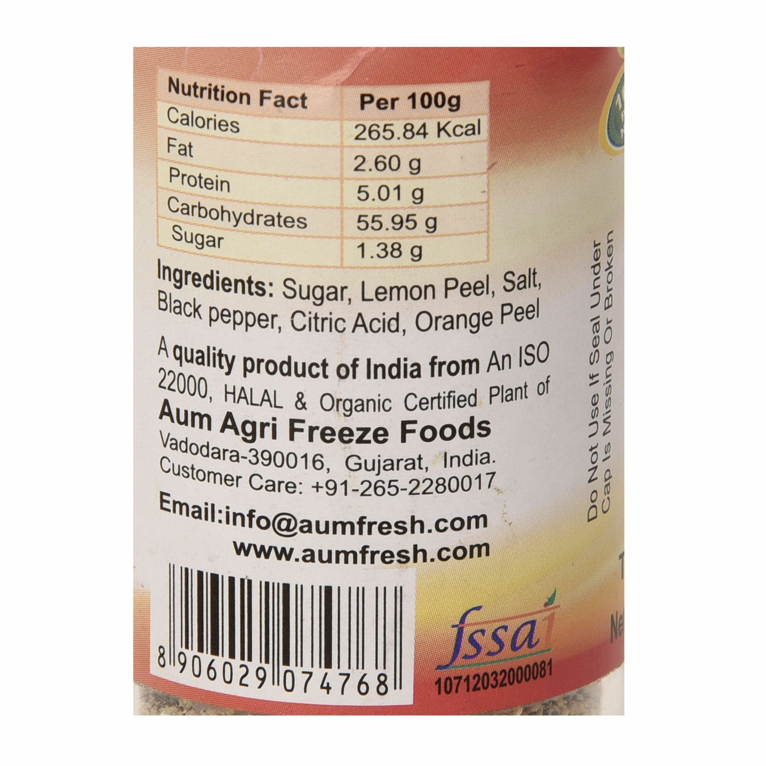 Lemon Pepper Seasoning - Aum Fresh - 40gm