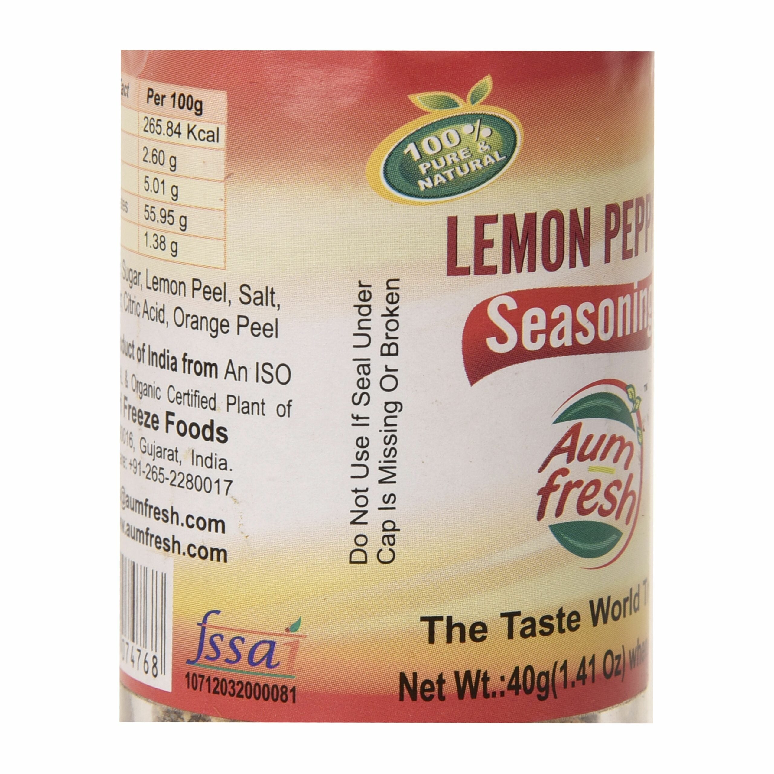 Lemon Pepper Seasoning - Aum Fresh - 40gm