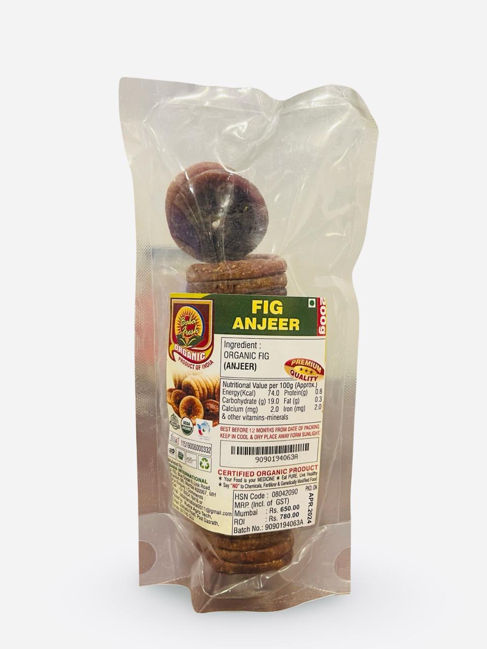 Figs | (Anjeer) - USDA Organic - Baba Fresh - 200gm