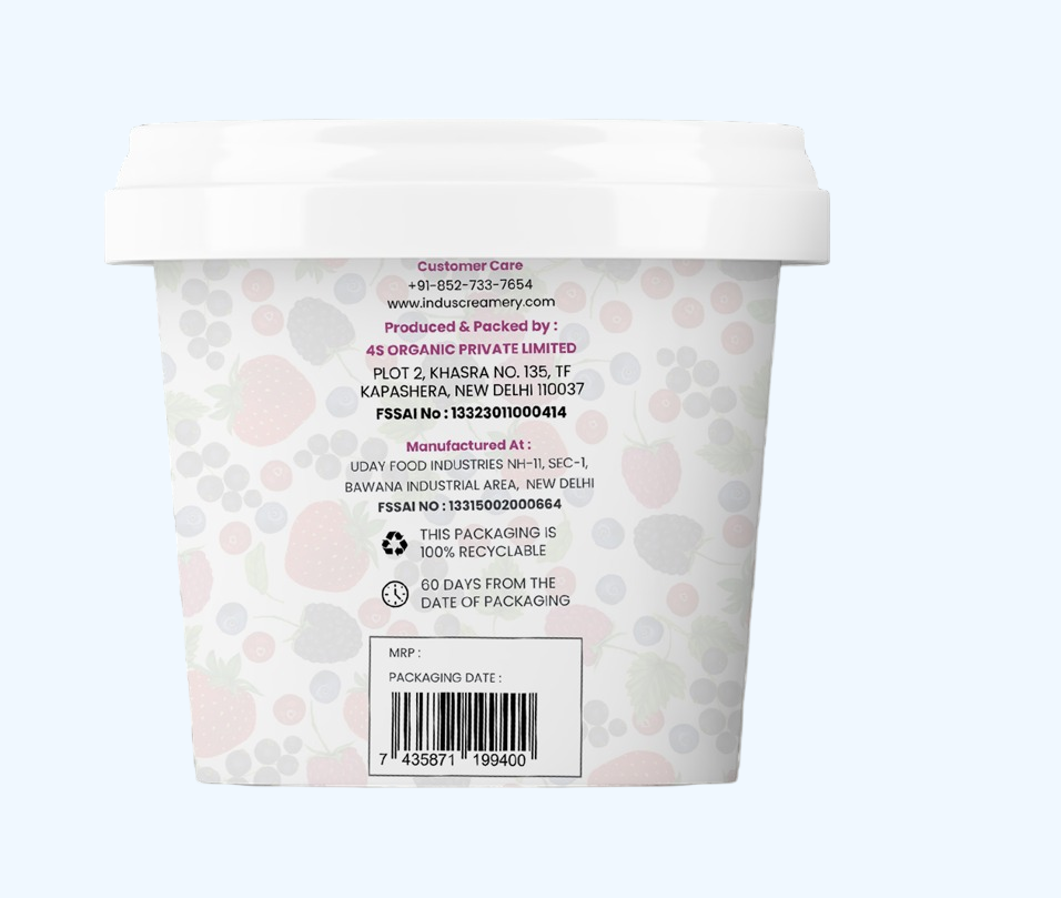 Ice Cream | Himalayan Mix Berries Ice Cream – Hand Crafted Ice Cream – 100% Natural – No Added Preservatives, No Oil Fat & No Stabilisers – INDUS CREAMERY – 100ml
