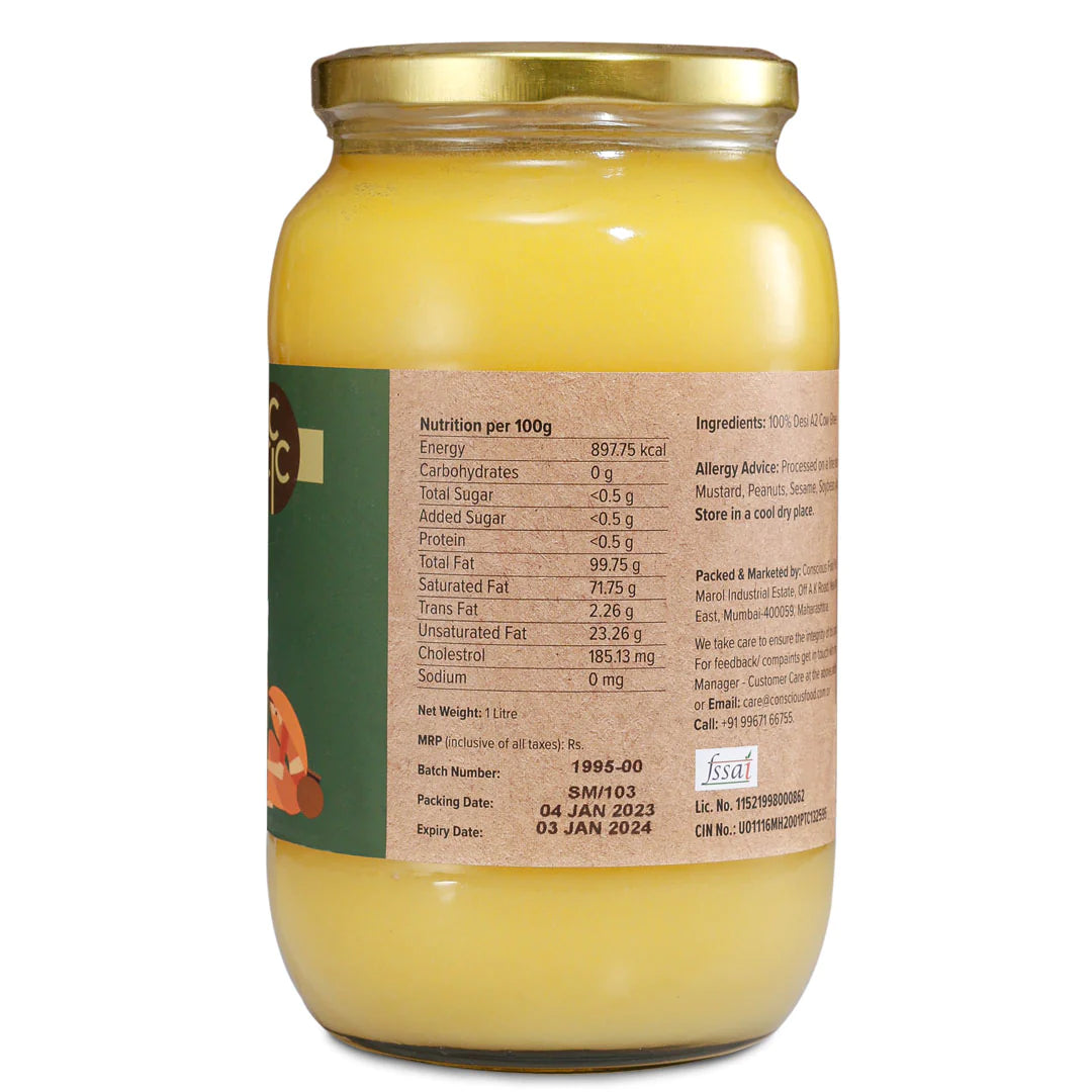 Ghee | A2 Cow Desi Ghee - Conscious Food – 1000ml