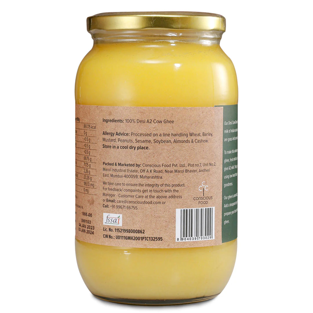 Ghee | A2 Cow Desi Ghee - Conscious Food – 1000ml