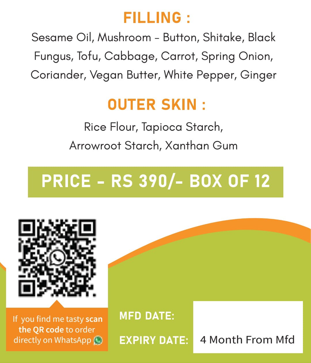 Momos | Veg Momos - Gluten Free, No Refined Flour, No Preservatives & No Flavour Enhancers – Nature’s Soul – Box of 12