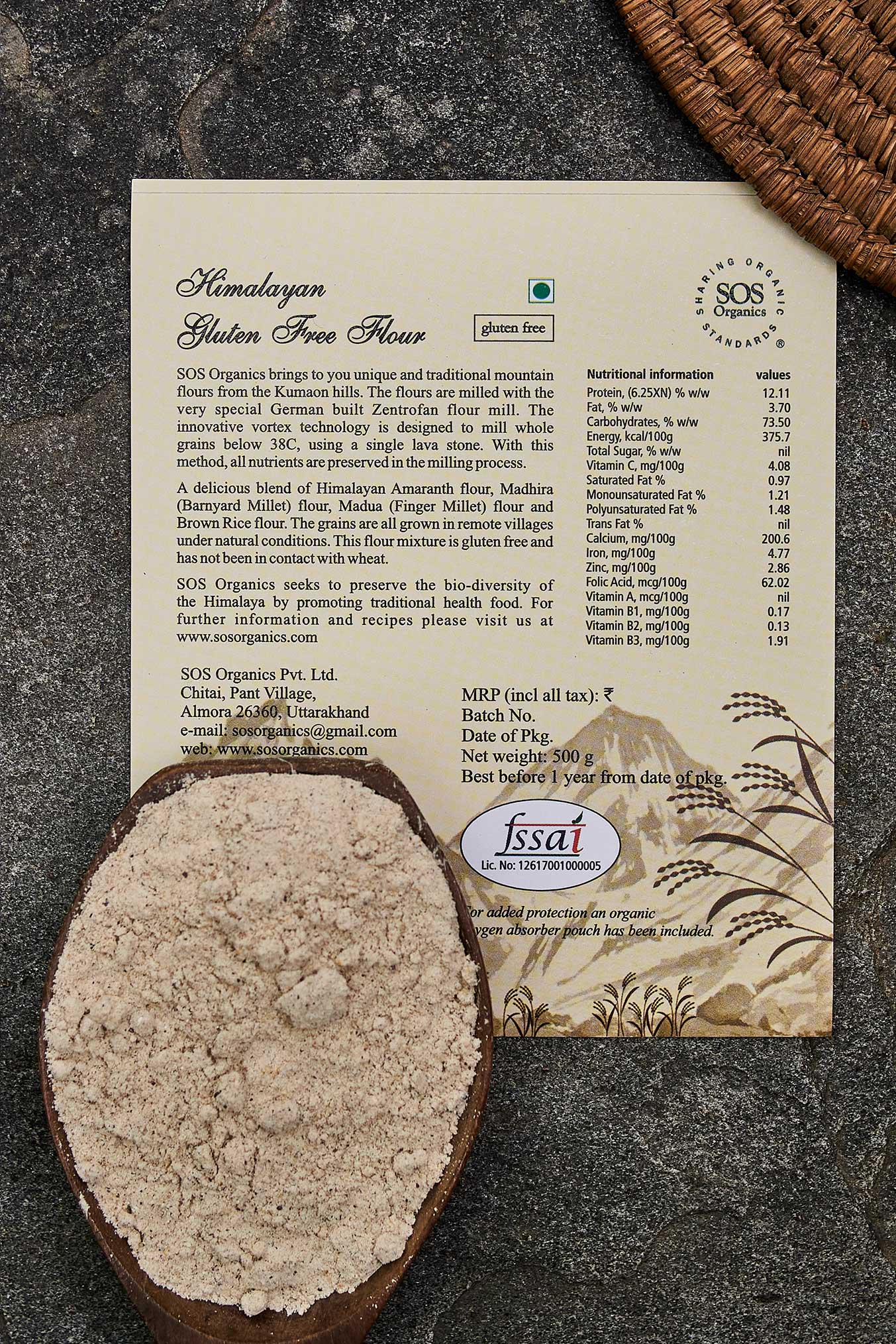 Himalayan Gluten Free Flour - SOS Organics - 500gm