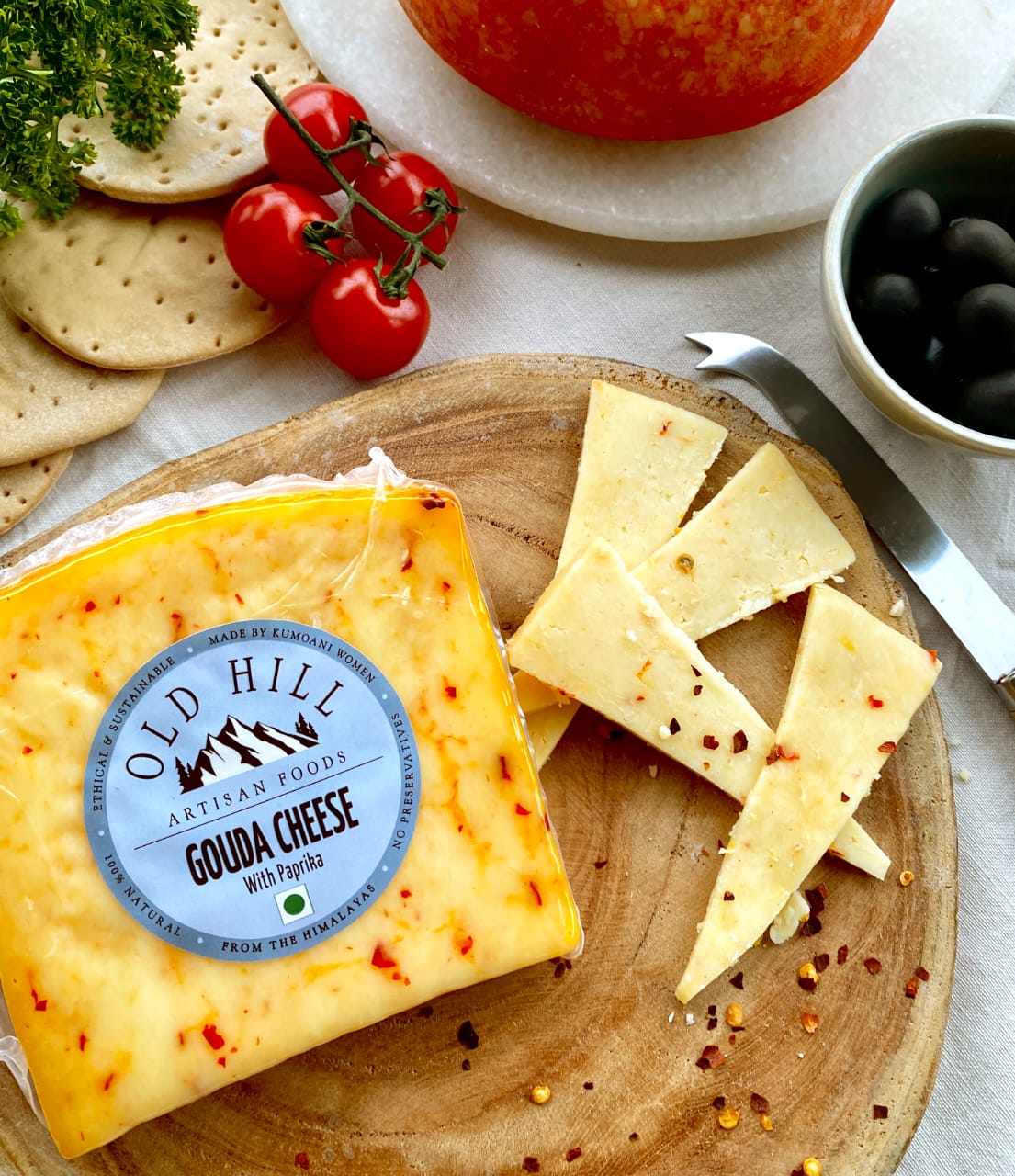 Gouda Cheese | Mild Paprika - Natural - Indian - Pasteurized - Old Hill - 200gm