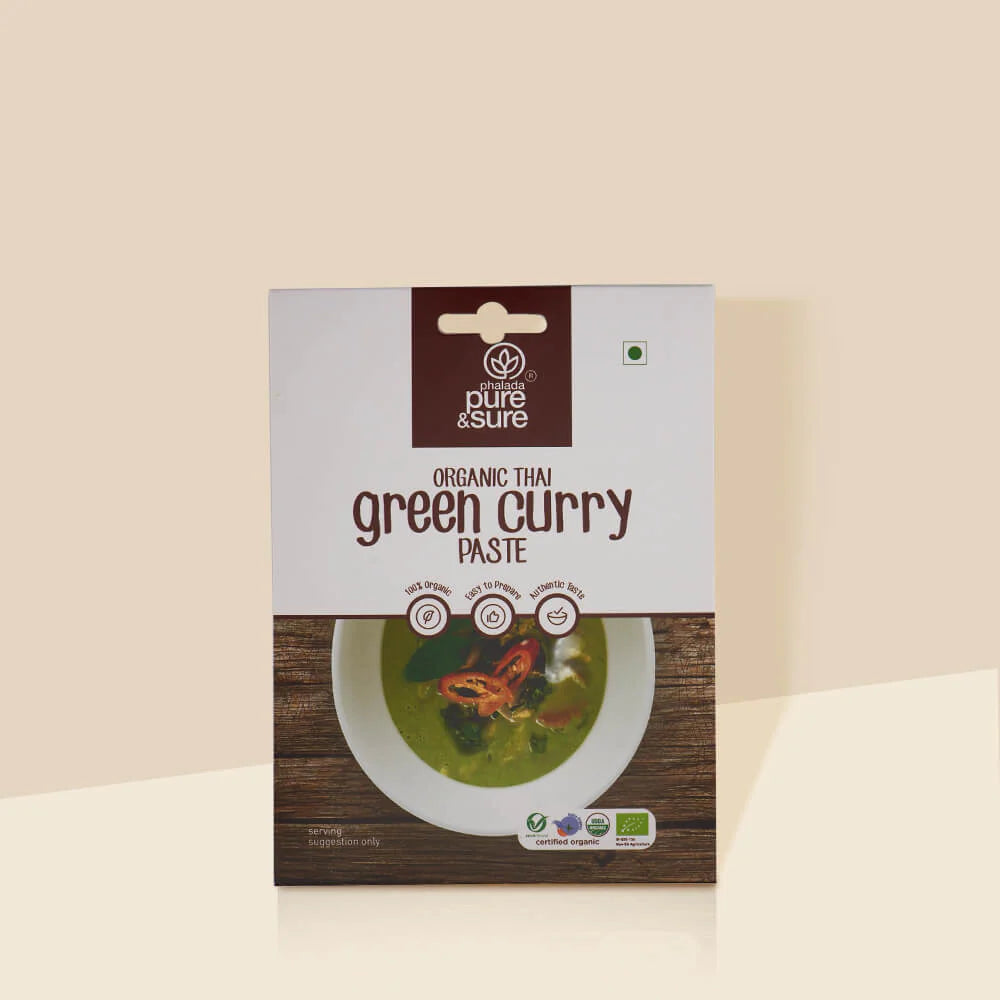 Green Curry Paste - Organic - Indian - No Added MSG - Pure and Sure - 50gm