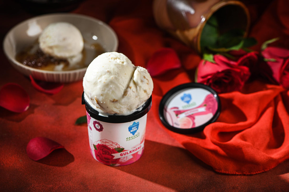 Gulkhand Ice Cream | (Made From A2 Milk & Sweetened With Dhaga Mishri) - No Added Artificial Stabilisers - Iceberg Organic Ice Cream - 125ml