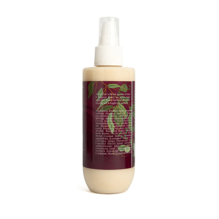 Baby Lotion | Aloe Almond Baby Lotion (Enriched With Amino Protein Coconut Nectar) - For 0 To 9 Years - Vegan, Non GMO, Paraben Free & No Added Mineral Oil - Rustic Art - 200ml