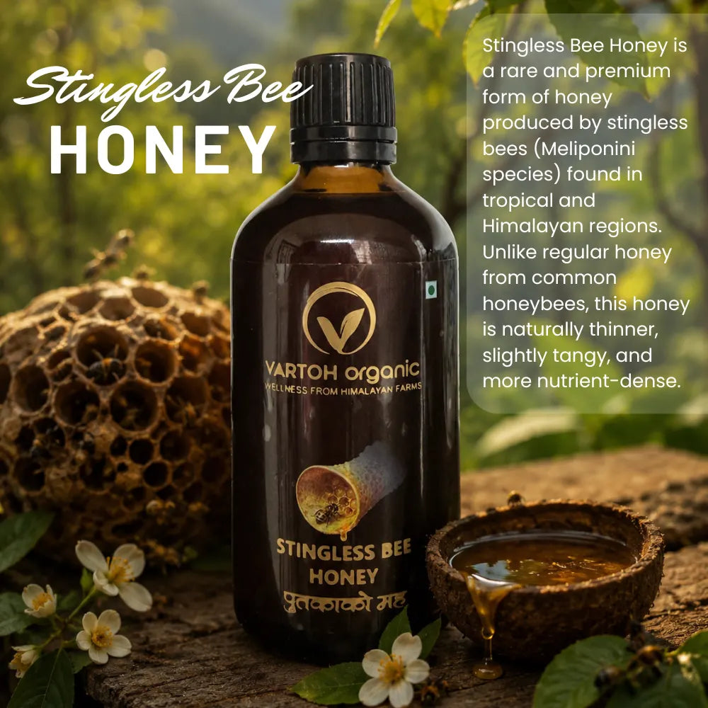 Honey |Stingless Bee Honey-Pure, Natural & Premium Quality Honey-Supports Immune Health , - Vartoh Organic – 139gm
