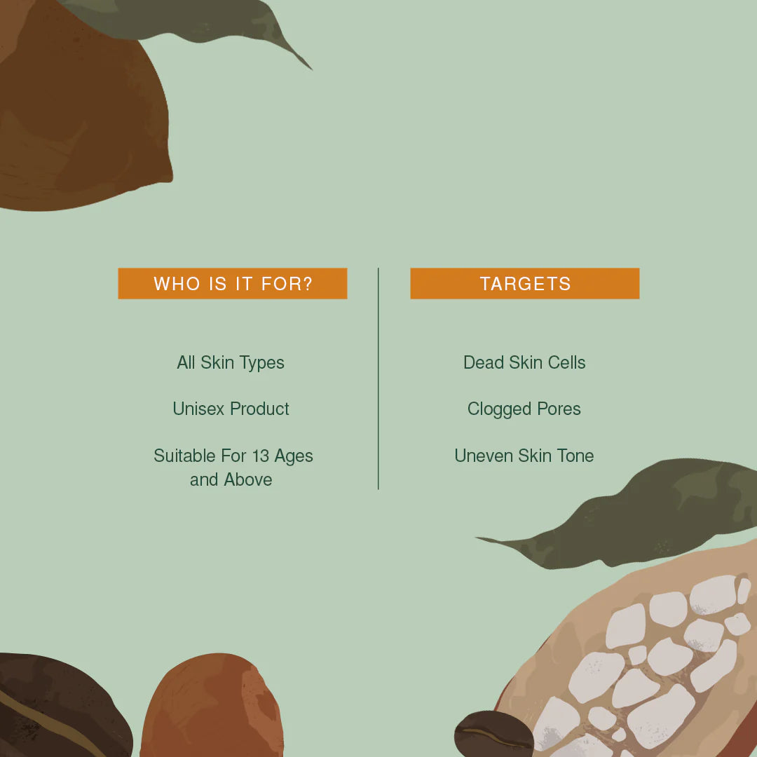 Hazelnut, Coffee & Chocolate Organic Face Scrub/Mask - Juicy Chemistry - 75gm