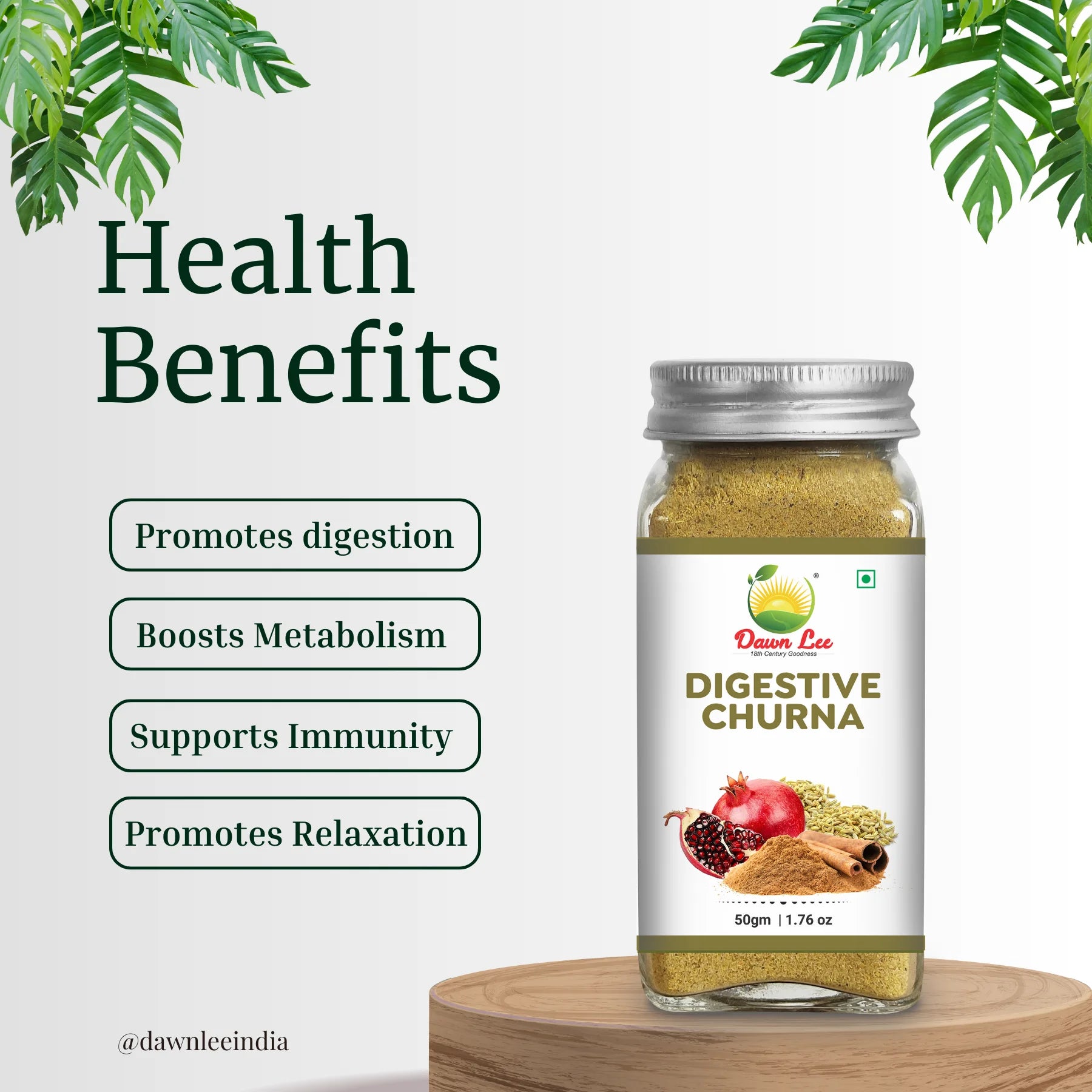 Digestive Churna - Promotes Healthy Digestion - Natural Antacid, Restore Balance & Ease Gut - Anadi Sutra - Dawn Lee - 100gm