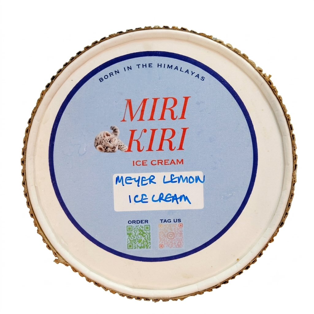 Ice Cream| Meyer Lemon Ice Cream -Citrusy, Palate Cleansing, and Refreshing-No Artificial Flavours or Colours - Miri Kiri – 250gm