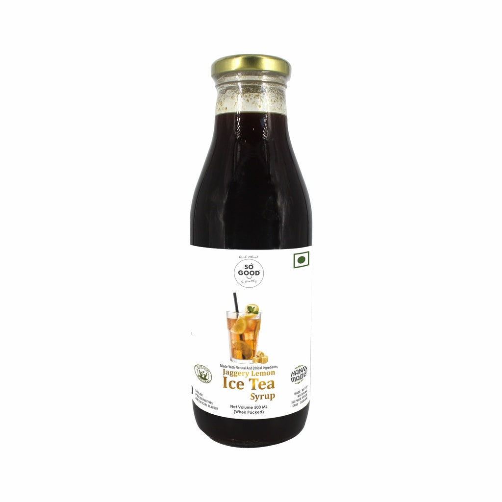 Syrup | Jaggery Lemon Ice Tea Syrup (Made With Natural And Ethical Ingredients) - Natural - Sulphur Free, Cane Free, No Colors, No Preservatives & No Artificial Flavour - So Good - 500ml