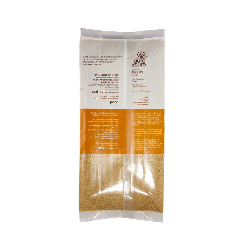 Jaggery | Powder - Organic - Indian - Pure And Sure - 500gm