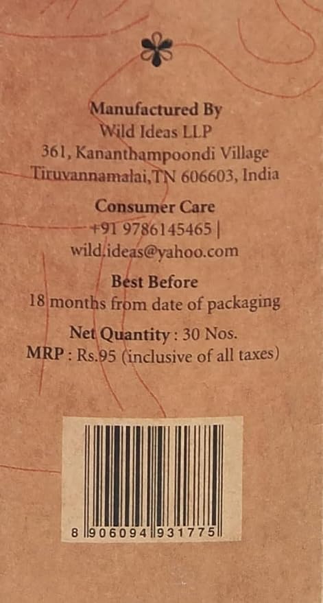 Kasturi Manjal Agarbathi - Incense Stick with Essential Oil-All Natural Blend of Bark Wood Powder – Wild Ideas – 30 Sticks Pack
