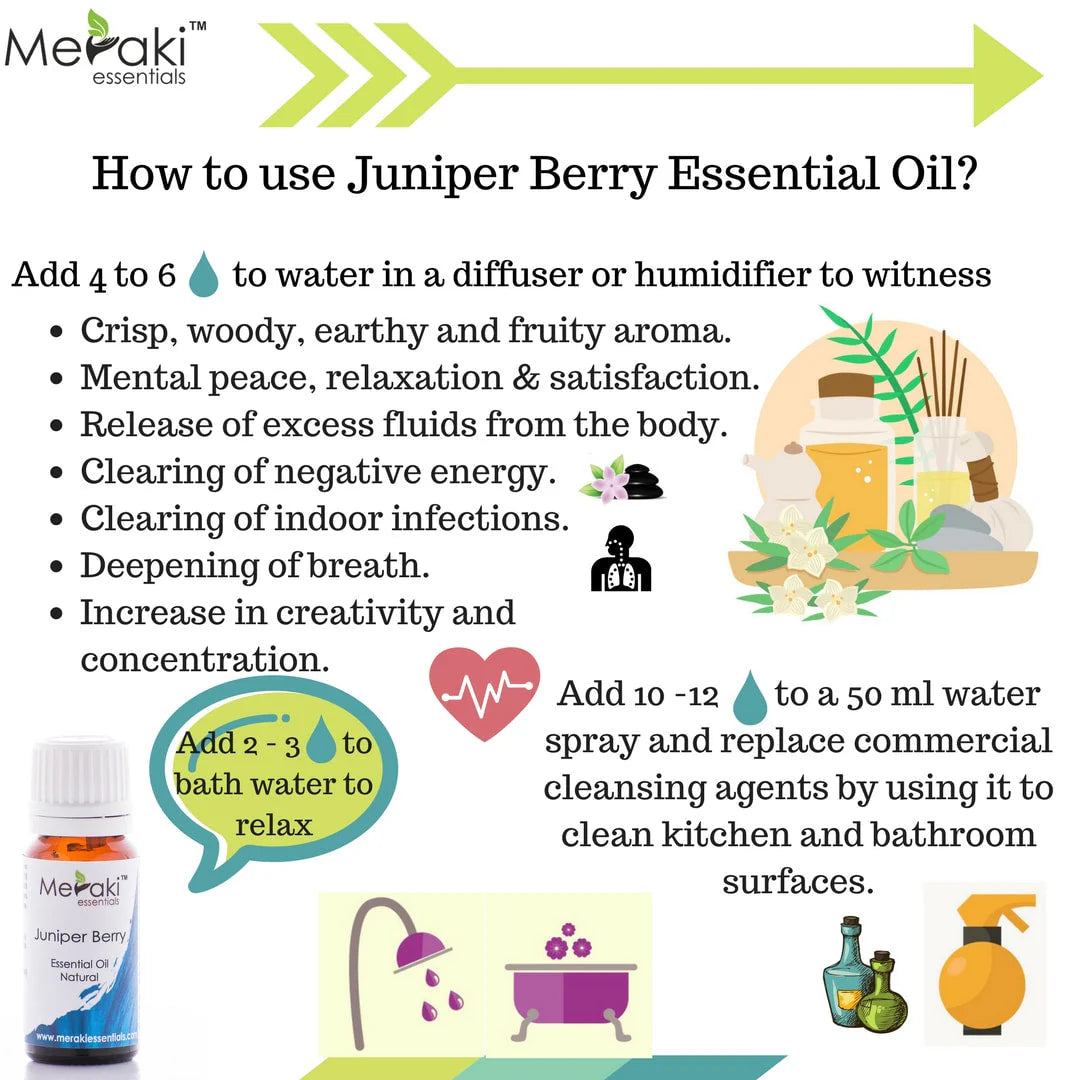 Juniper Berry Essential Oil (Juniperus Communis) - Natural - Indian- Meraki Essentials - 10ml