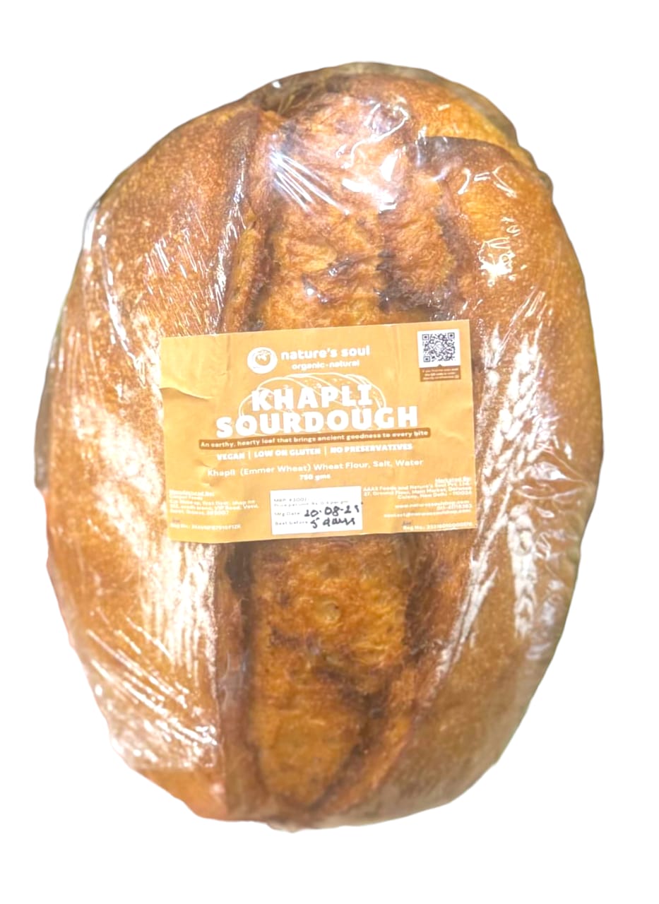 Bread | Khapli Sourdough Bread - Vegan, Low On Gluten, No Bread Improver, Emulsifiers, Stabiliser, No Preservatives & No Flavour Enhancer Or No Refined Sugar - Nature&