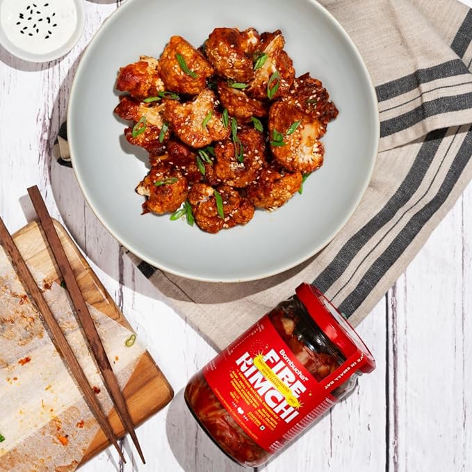 Kimchi | Fire - Traditionally Fermented Napa Cabbage (Made With Bhut Jolokia) - Medium Spicy - Raw - Real - Natural - No Added Vinegar & Preservatives Free - Bombucha - 150gm