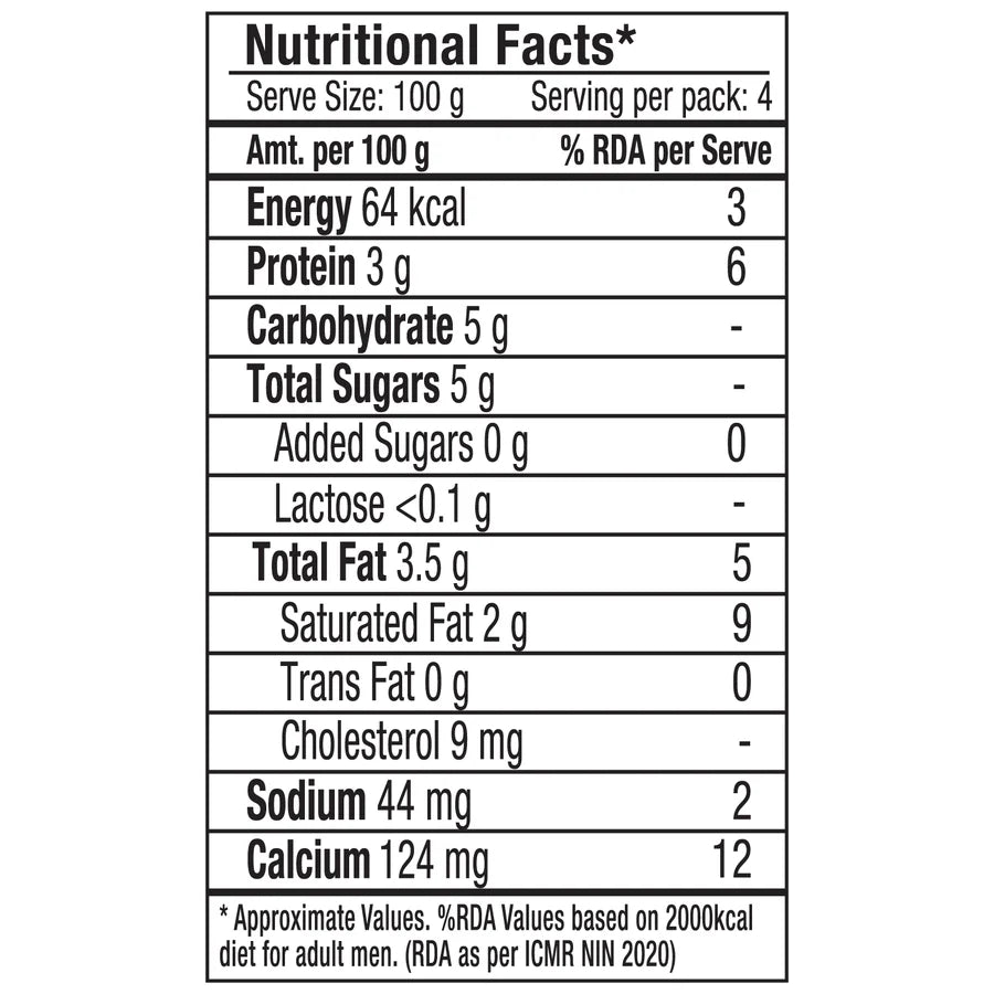 Lactose Free Curd (With Probiotics) - Lactose Free & No Added Preservatives - Epigamia - 460gm