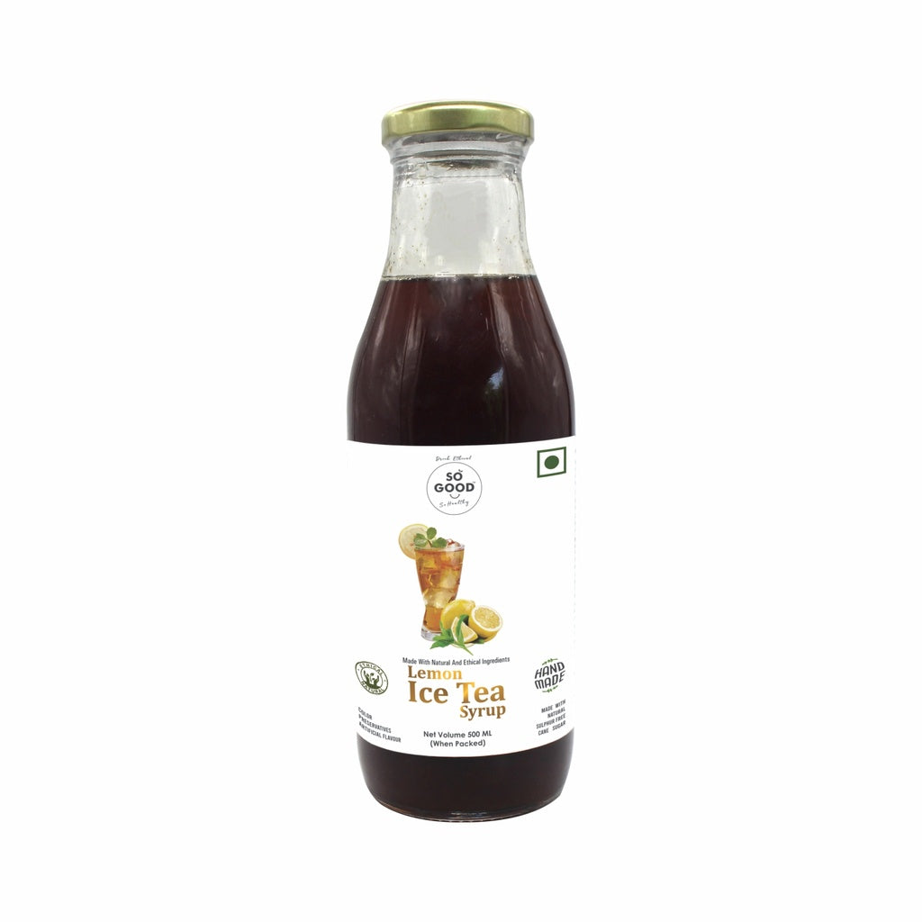 Syrup | Lemon Ice Tea Syrup (Made With Natural And Ethical Ingredients) - Natural - Sulphur Free, Cane Free, No Colors, No Preservatives & No Artificial Flavour - So Good - 500ml