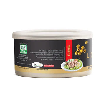 Light Meat Tuna- Flakes- In Extra Virgin Olive Oil- Ready-To-Eat- No Added Preservatives- Tasty Nibbles – 185gm