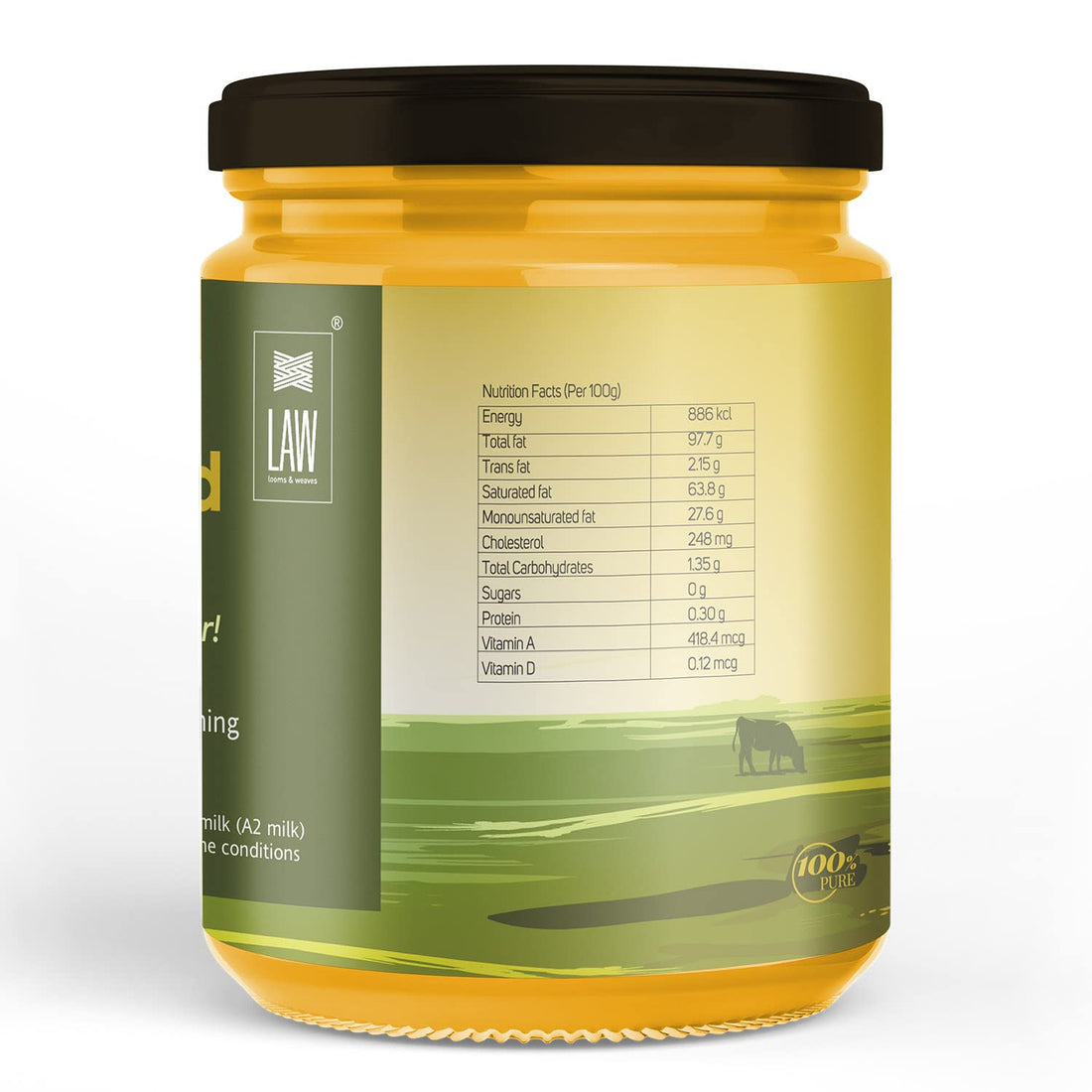Cow Ghee | A2 Desi Cow Cultured Ghee - Bilona - 100% Pure - Looms & Weaves - 250gm