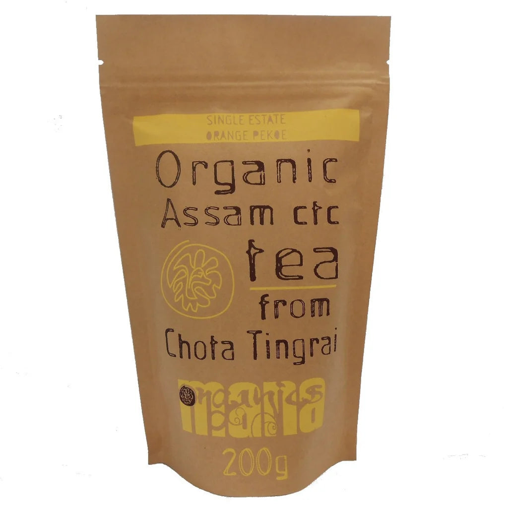 Tea | Organic Assam CTC (Chota Tingrai) -USDA Organic-Authentic Indian Chai Featuring Assam Tea-No Preservatives- Mana - 200gm