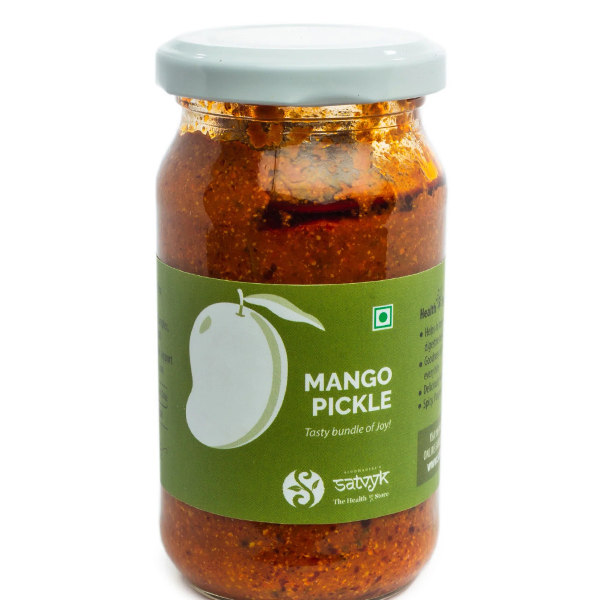 Pickle | Mango Pickle - Organic - Wood Pressed Oil - Improving Digestive Health - Satvyk - 200gm