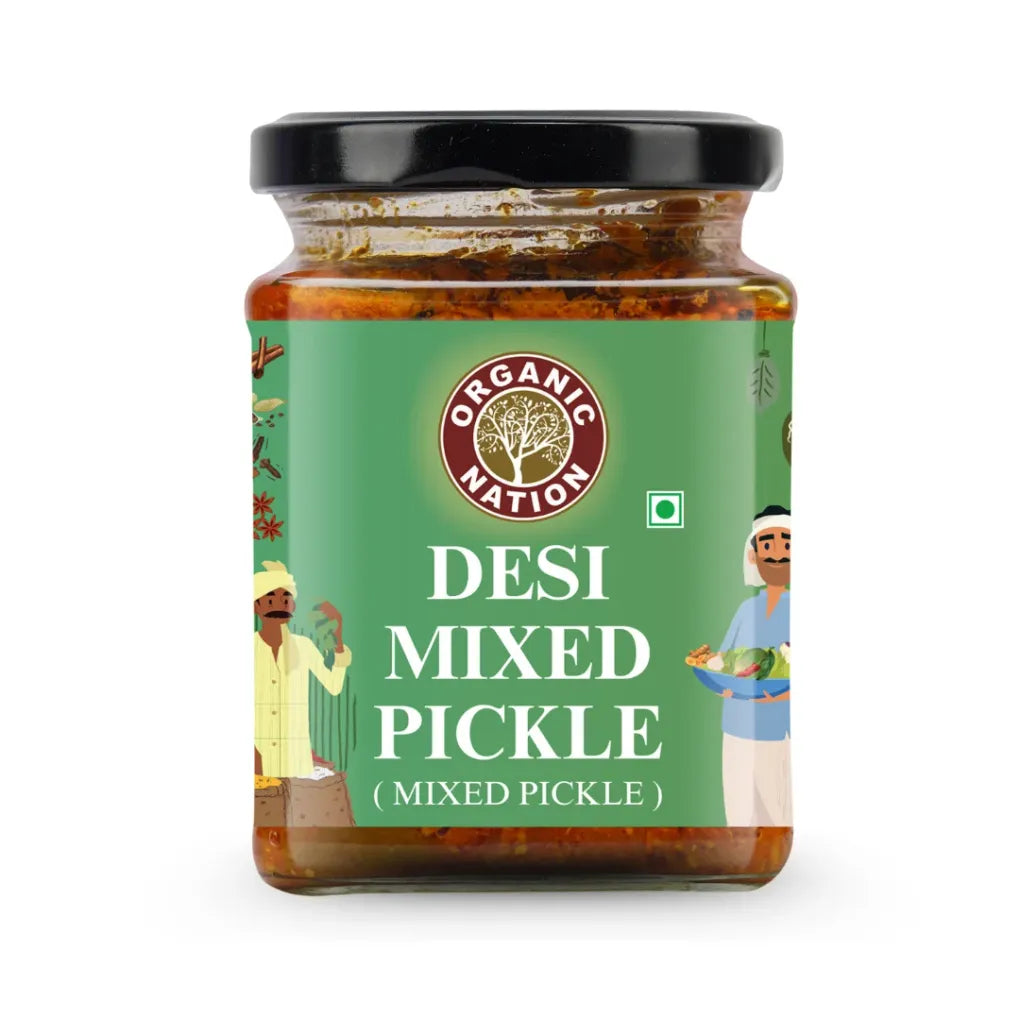 Pickle | Mixed Pickle - Desi Mixed Pickle - Organic Nation - 250gm