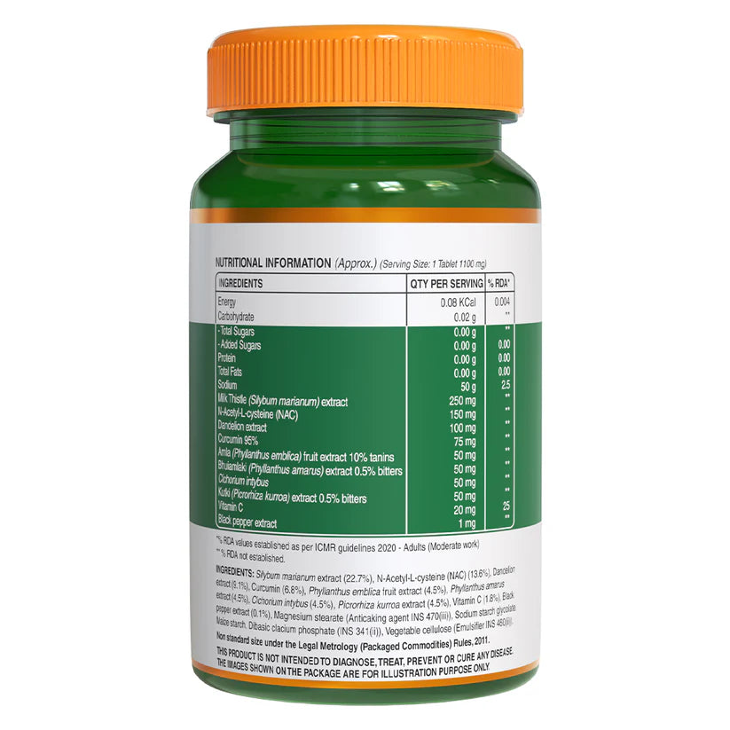 Liver Detox | Milk Thistle Liver Detox (With 80% Silymarin Flavonoids) – For Liver Health – Regulates Blood Sugar & Digestive Health – Pure Nutrition – 60 Veg Capsules