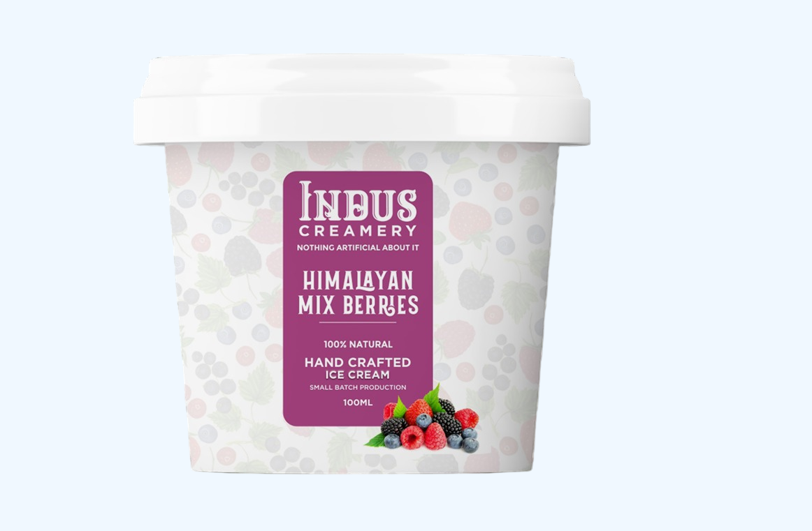 Ice Cream | Himalayan Mix Berries Ice Cream – Hand Crafted Ice Cream – 100% Natural – No Added Preservatives, No Oil Fat & No Stabilisers – INDUS CREAMERY – 100ml