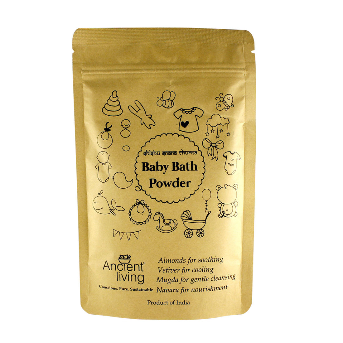 Organic Baby Bath Powder - Ancient Living - 100gm