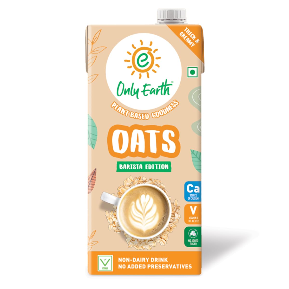 Oats Milk - Barista Edition - Vegan, Soy Free, Lactose Free, No Trans Fat, Cholesterol Free, No Added Sugar & Preservatives - Only Earth - 180ml