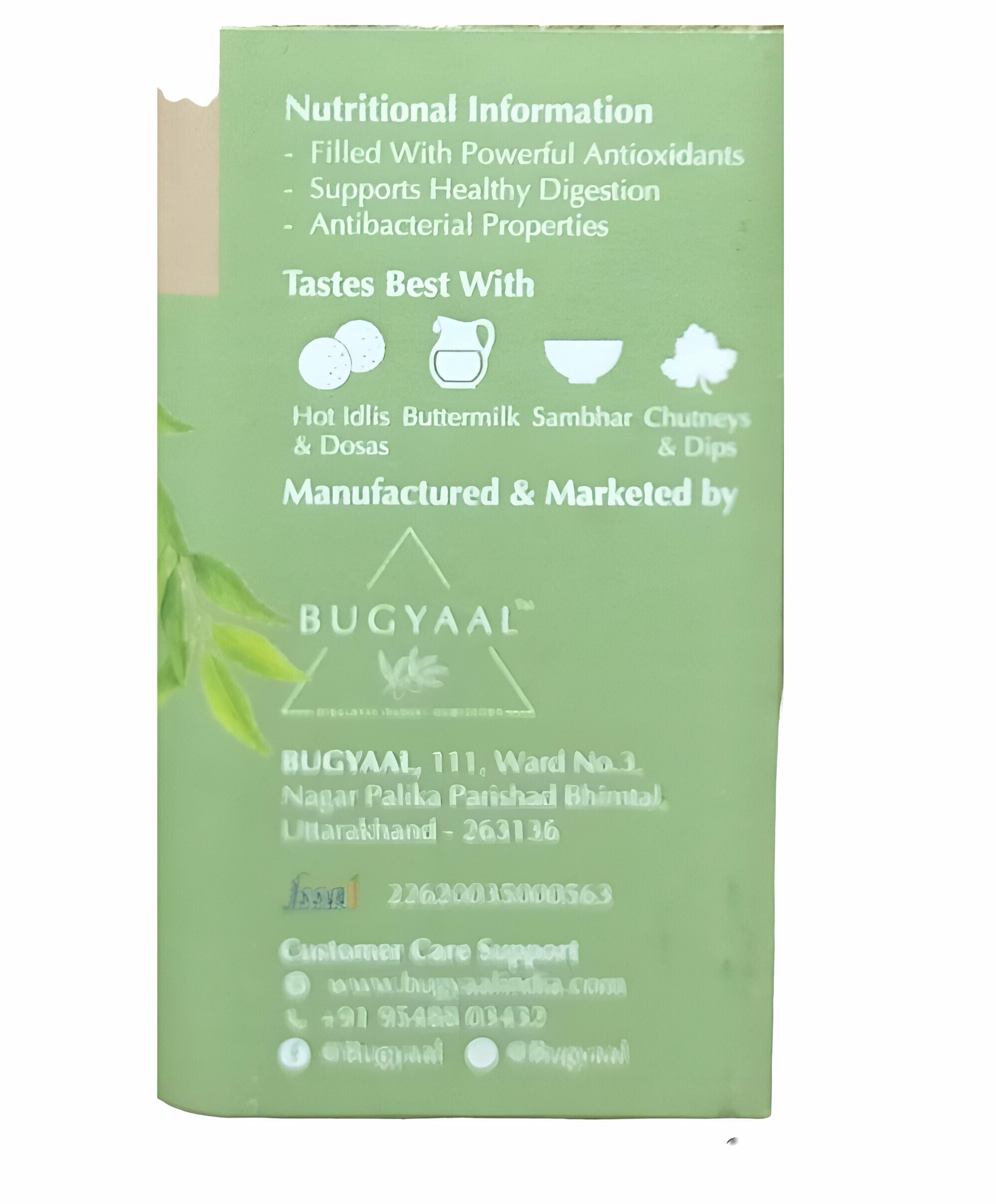 Seasoning | Hariyali - Karipatta Seasoning - 100% Vegetarian - Bugyaal - 80gm