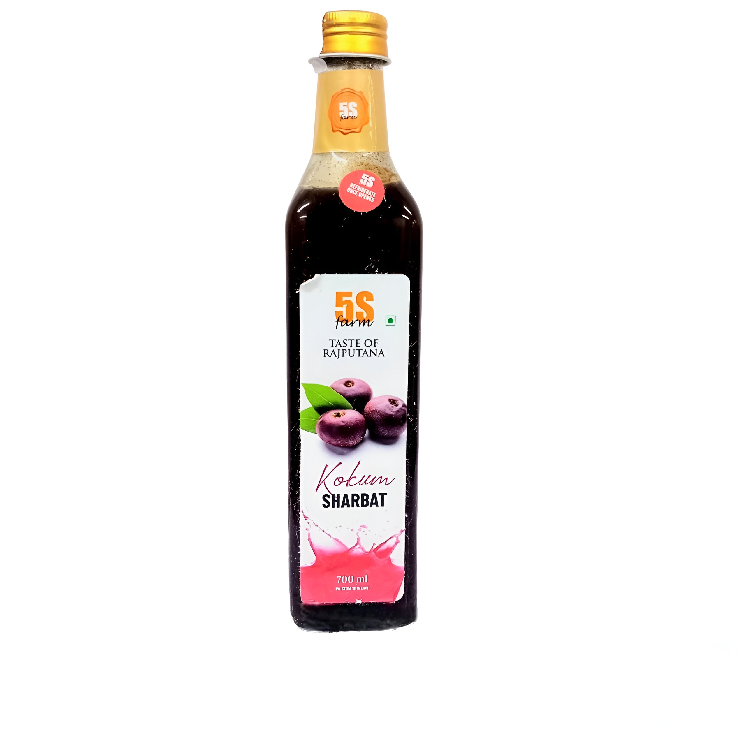Sharbat | Kokum Sharbat - Taste Of Rajputana - No Added Distillation & No Food Color - 5s Farm - 700ml
